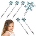thumbnail image 2 of GOOHOCHY Lurrose - 6 horquillas con forma de copo de nieve, cintas variadas, pasadores, accesorios para el cabello para niños, 2 of 8