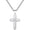 Silver no Chain, variant on Unisex Stainless Steel Zircon Inlaid Personality Hip Hop Retro Sandblasted Cross Amulet Necklaces Jewelry