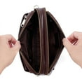 thumbnail image 4 of Leather Large Capacity Men's Clutch Wallet Fashion Zipper Handbag Envelope Bag Wallet Card Package(Dark Brown), 4 of 8