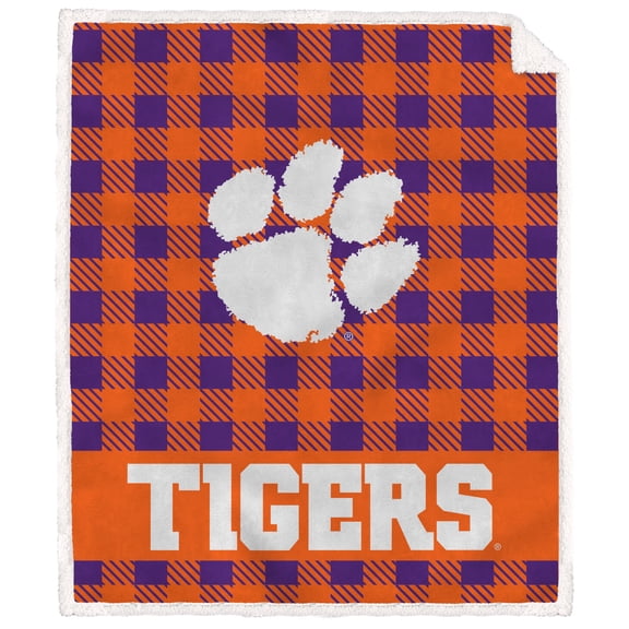 NCAA CLEMSON TIGERS Sherpa Throw Blanket