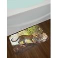 thumbnail image 2 of Zoo Bath Mat, Leopard Panthera Pantus on Tree Nature Reserve Botswana Carnivore Animal, Non-Slip Plush Mat Bathroom Kitchen Laundry Room Decor, 29.5 X 17.5 Inches, Green Pale Brown White, Ambesonne, 2 of 2