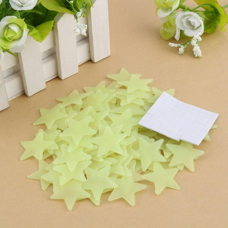 Glow in the Dark Stars - Glow in the Dark Party Supplies - Green Glow Stars 100 pieces - Glow in the Dark Stars for the Ceiling