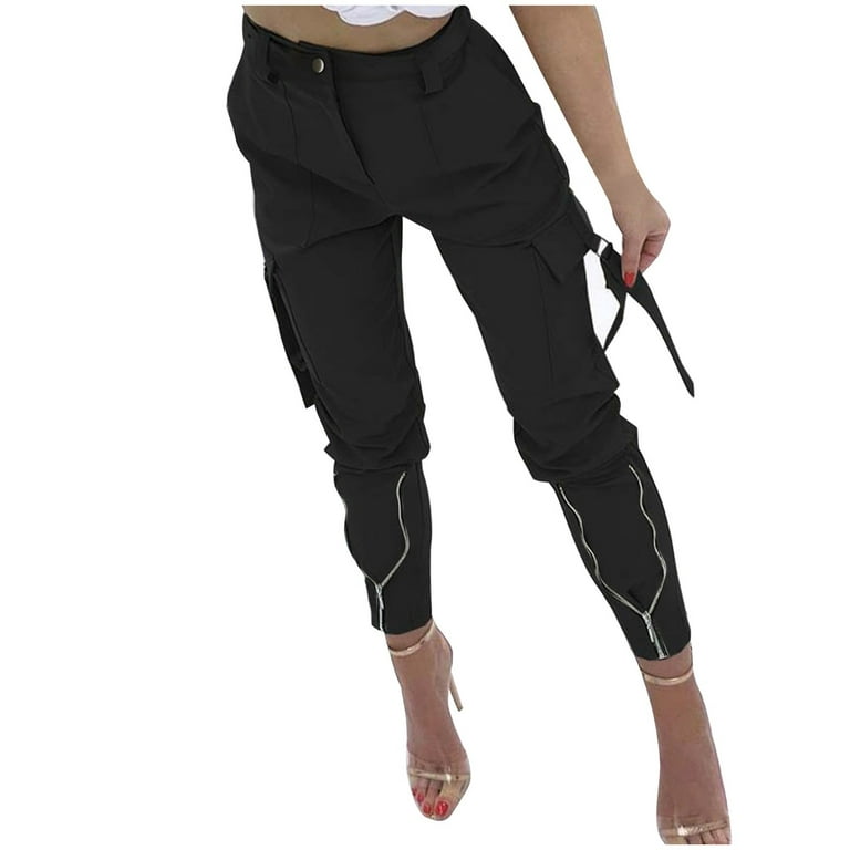 HSMQHJWE Maze Collection Pants For Women Short Pants For Women Casual  High-Waisted Ripped Pants Spliced Matching Color Women Long Trouse Casual  Pants Yoga Pants For Women High Waist 