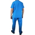 thumbnail image 5 of Kolossus Men's Cotton Poly Blend Medical Scrubs Suit Pockets Comfortable Fit V-Neck OT Dress Set Top and Cargo Type Trouser, Extra Large - Turquoise, 5 of 6