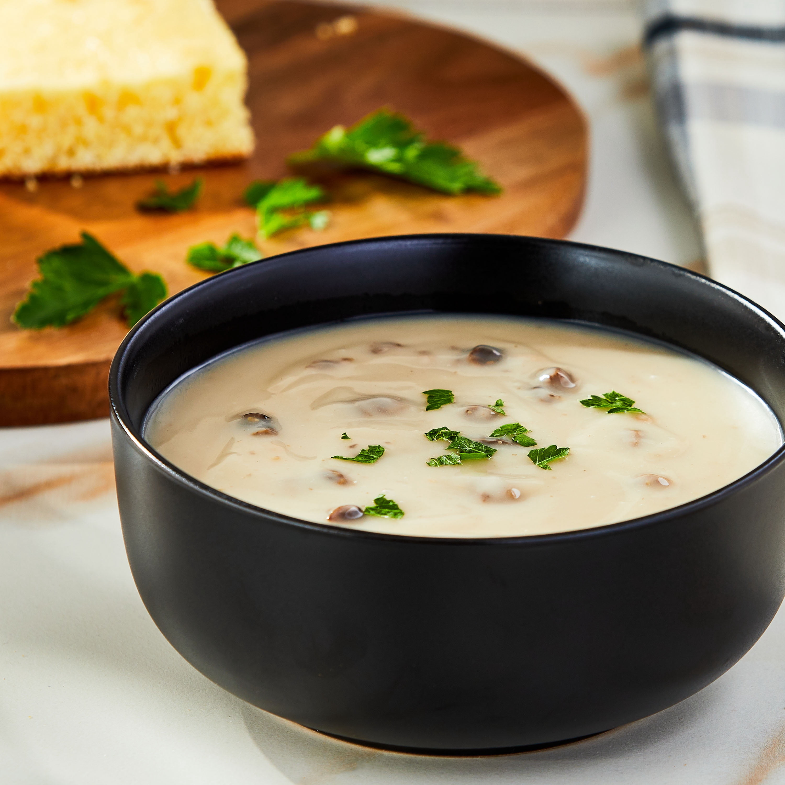 Great Value Heart Healthy 98% Fat Free and 50% Less Sodium Cream of Mushroom Condensed Soup, Family Size, 26 oz Can