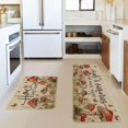 thumbnail image 2 of White Mushrooms Floral Leaves Spring Kitchen Mats Set of 2, Home Decor Low-Profile Kitchen Rugs for Floor - 17x29 and 17x47 Inch, 2 of 6