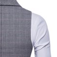 thumbnail image 6 of Men's Double Breasted Suit Vest Vintage Plaid Waistcoat Formal Business Slim Fit Sleeveless Tuxedo Jacket, 6 of 7