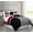 Red/Gray/Black, variant on Chezmoi Collection Bernard 7-Piece Queen Bed in a Bag Comforter Set with Sheets, Lightweight Comforter Red Gray Black Patchwork Quilted Medallion Bedding Set for All Season