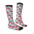 thumbnail image 3 of Picia Women Crew Soft Moisture-wicking Socks Watermelon Pattern Design Cotton Socks, One Size fit All, 3 of 9