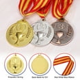 thumbnail image 3 of Unique Bargains 2 Inch Olympic Style Gold Award Medals 1st Prize with Neck Ribbon, 12 Pieces, 3 of 6