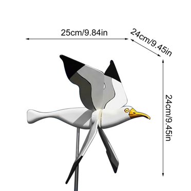 Cheers.US Whirligig Seagull Windmill Lawn Decoration, Anti-Rust Metal