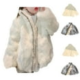 thumbnail image 2 of Zwiiyzr Girls Open Front Cardigan Faux Fur Coat Warm Fuzzy Trendy Winter Vintage Party Outerwear Jackets Tops 1-11 Years White, 2 of 7