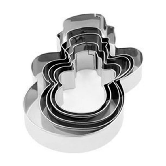 Piwvid Snowman Cookie Cutter Set of 5, Different Sizes Snowman with Hat Cookie Cutters, Stainless Steel Biscuit Molds for DIY Christmas Day Holiday Party Baking