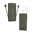 thumbnail image 1 of Cargador portátil Power Bank VEEKTOMX de 10000 mAh con cables, color verde, 1 of 7