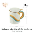 thumbnail image 3 of Pinky Up Everlee Ceramic Tea Cup with Infuser and Lid, Travel Tea Mug 12 oz, 3 of 6