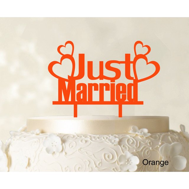 Couple Wedding Cake Topper Personalized Orange Cake Topper Color Option Available 5-7 Inches Wide
