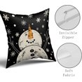 thumbnail image 4 of Black Christmas Pillow Covers 20x20 Inch Set of 2, Xmas Snowman Snowflakes Snow Winter Themed Decorative Throw Pillow Cases Cushion Covers Holiday Decoration Gift Farmhouse Sofa Couch Bed Decor, 4 of 6