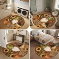 thumbnail image 5 of Small Round Rug 3Ft, Gnomes Fall Non-Slip Washable Circle Rugs Carpet, Thanksgiving Pumpkins Sunflowers Botanical Indoor Outdoor Rug Floor Mats Throw Runner for Bedroom Living Room Bathroom, 5 of 8