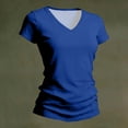 thumbnail image 4 of Womens Short Sleeve T Shirts V Neck Tops Summer Trendy Comfy Casual Basic Tee Shirt,L, 4 of 4