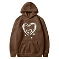 thumbnail image 3 of Hooded Sweatshirts for Women Fall Fashion Hoodies Casual Loose Love Printed Outdoor Hoody Jackets Round Neck Long Sleeve Hoodie Pullover Winter Outwears with Pocket, 3 of 4
