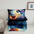 thumbnail image 4 of Colorful Butterfly Comforter Set Universe Outer Space Themed Bedding Full Galaxy Starry Sky Bedding Comforter Sets Dreamy Butterfly Duvet Insert Rustic Farm Animal Quilt, 4 of 6