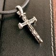 thumbnail image 2 of Small Rugged Wood Texture Cross Nail  Necklace, 2 of 5