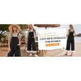 thumbnail image 3 of Womens Boho Lace Patchwork Bib Overalls Casual Adjustable Straps Wide Leg Jumpsuits with Pockets, 3 of 7