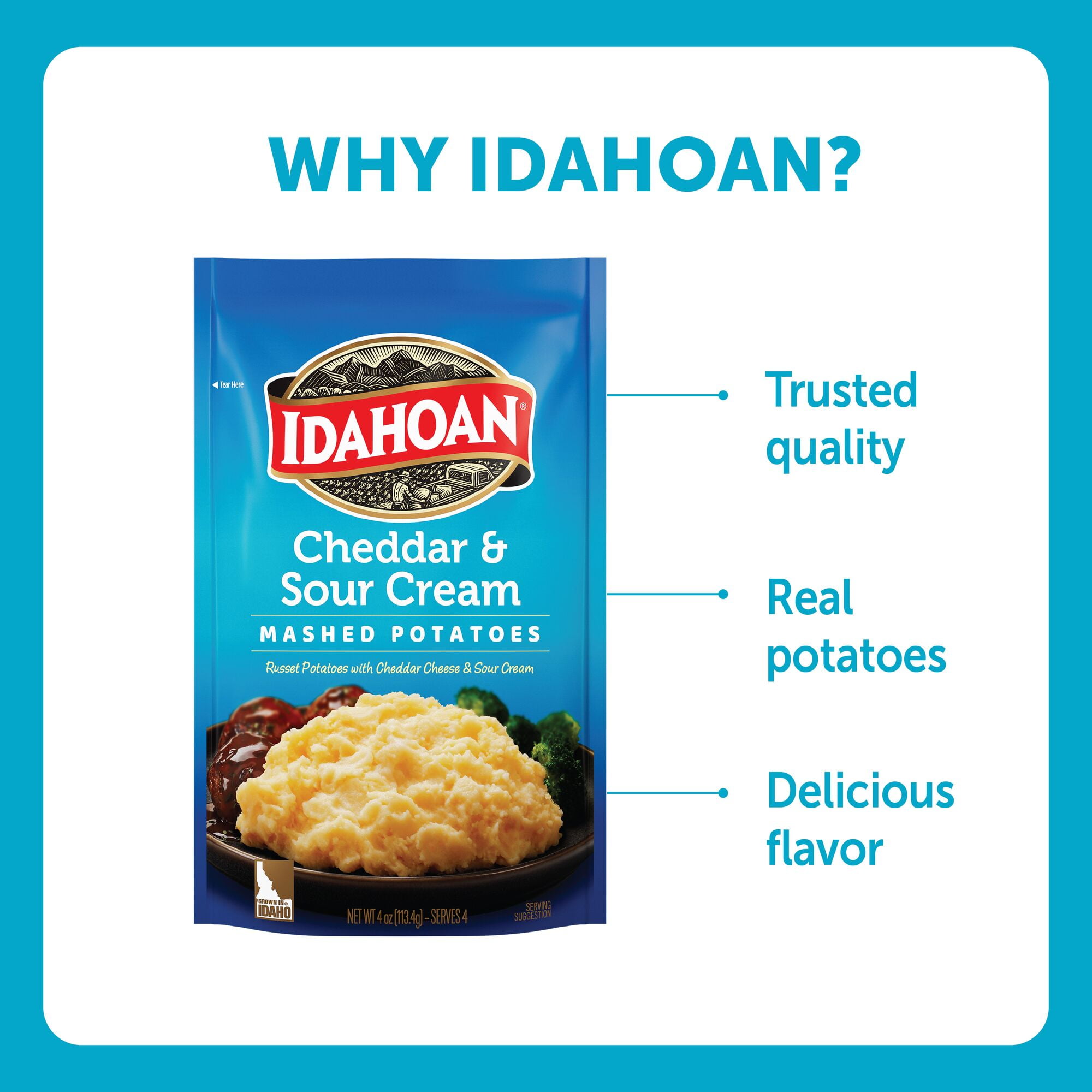 Idahoan Cheddar Sour Cream Mashed Potatoes 4 oz