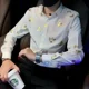 thumbnail image 3 of Camisas para hombre Camisa estampada gráfica para hombre blanca con ropa estampada Moda para hombre 2024 Marca barata Tops ajustados Verano estilo coreano, 3 of 4