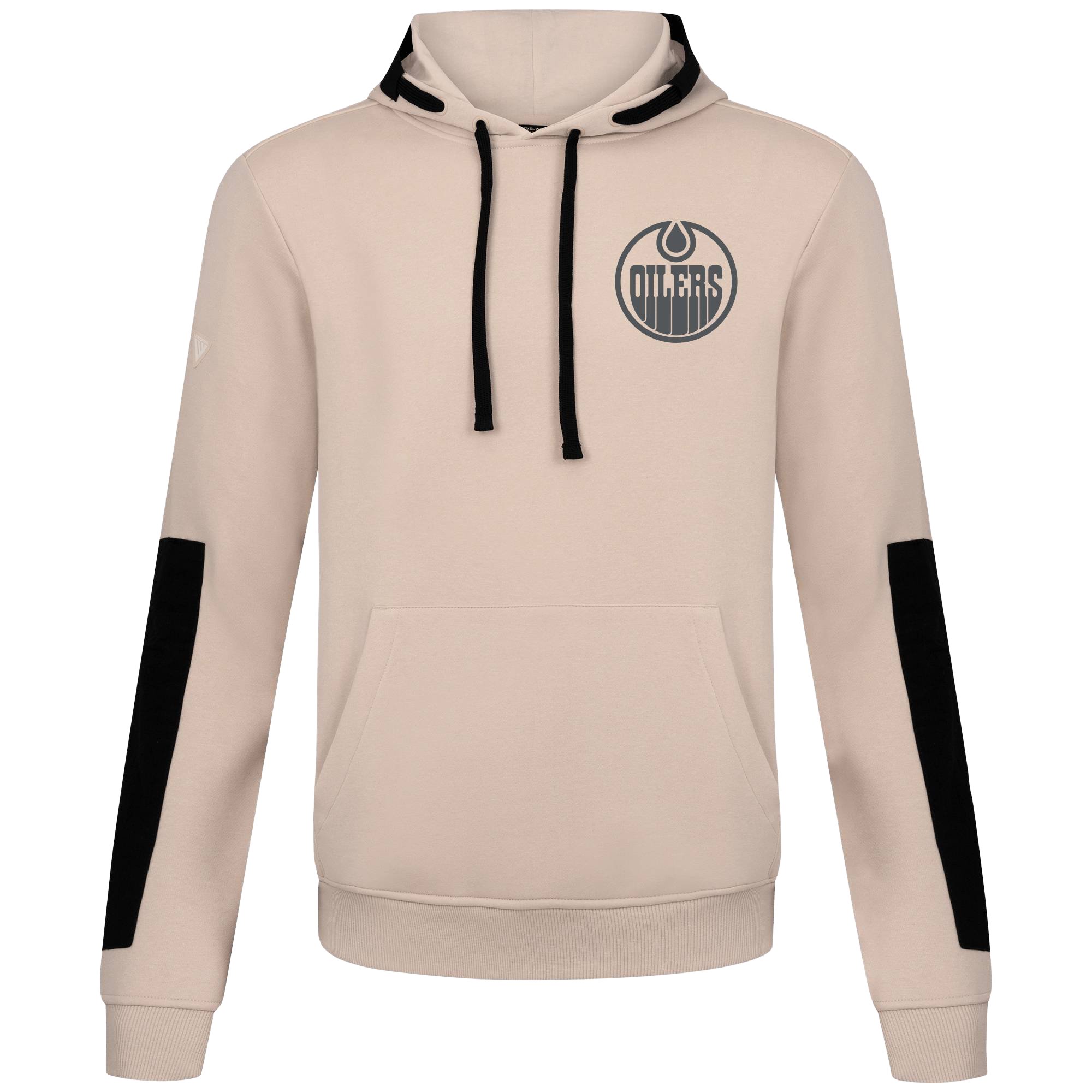 Men's Levelwear Khaki Edmonton Oilers Bombay Response Pullover Hoodie
