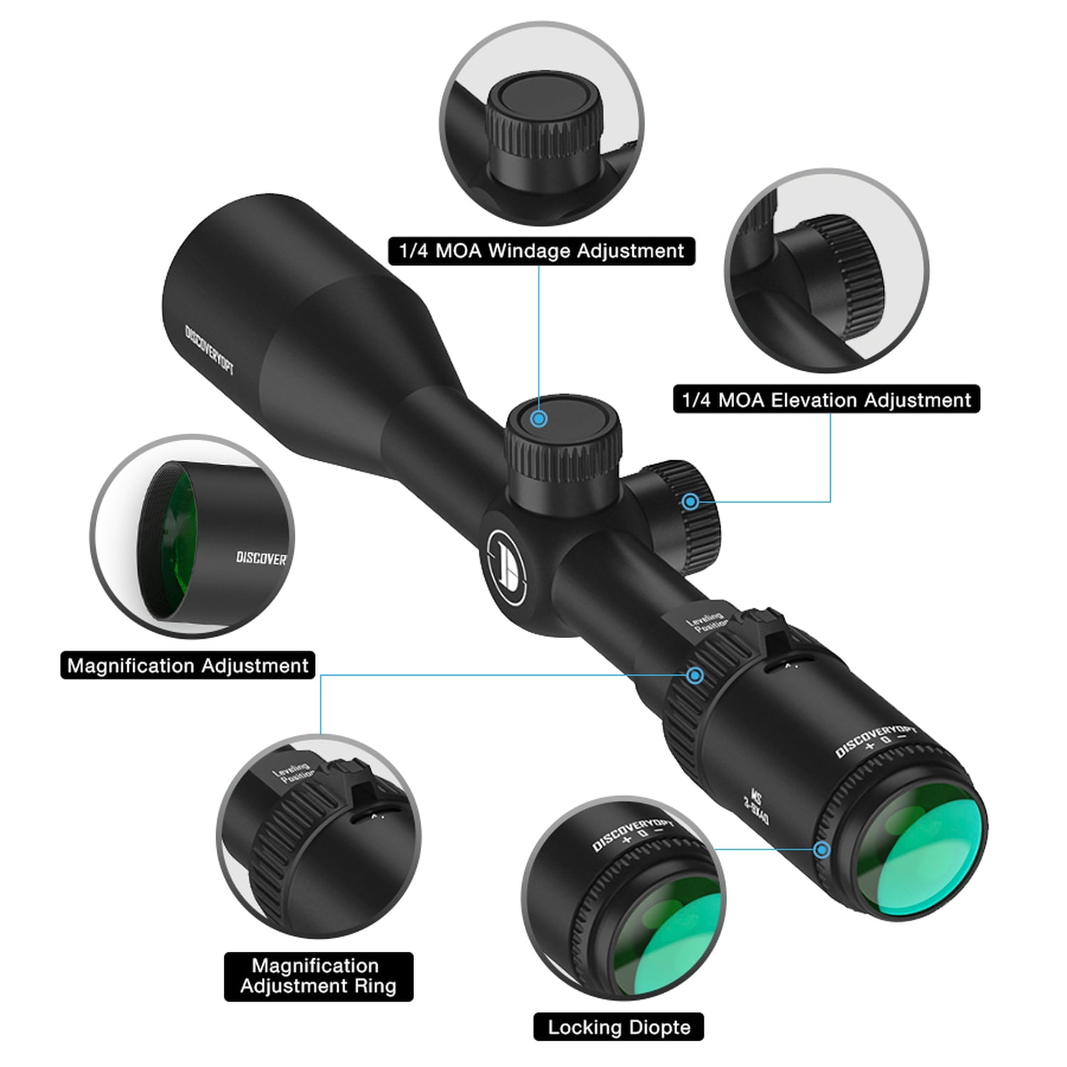 Discoveryopt MS 3-9X40 Optics Scope 25.4MM Tube Compact Riflescope For Hunting Second Focal Plane