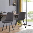 thumbnail image 6 of Dining Chairs Set of 2, Upholstered Leather Mid Century Modern Dining Chair, Modern Industrial Kitchen Dining Room Chair with Metal Legs for for Restaurant, Living Room Waiting Room, Grey, 6 of 8