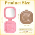 thumbnail image 2 of Uxcell 2 Pcs Cepillos de Cabello Plegables con Espejo, Rosa y Café, 2 of 7