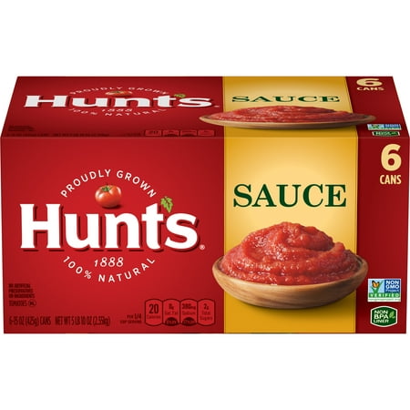 (6 Cans) Hunt's Tomato Sauce, Tomato Sauce, 15 oz