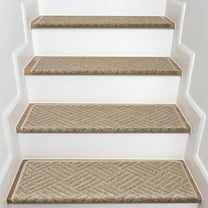 YEERSWAG Non Silp 15pcs Stair Treads for Wooden Steps 30x9.5 inch Carpet Edging Stair Rugs Mat Stair Runner for Kids and Dogs,Light Apricot, Bullnose