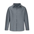 thumbnail image 7 of Men's Long Sleeve Shirt Button Down Collar Loose Fit Cotton Linen Solid Color for Spring Fall Comfort Wear,Dark Gray,3XL, 7 of 7