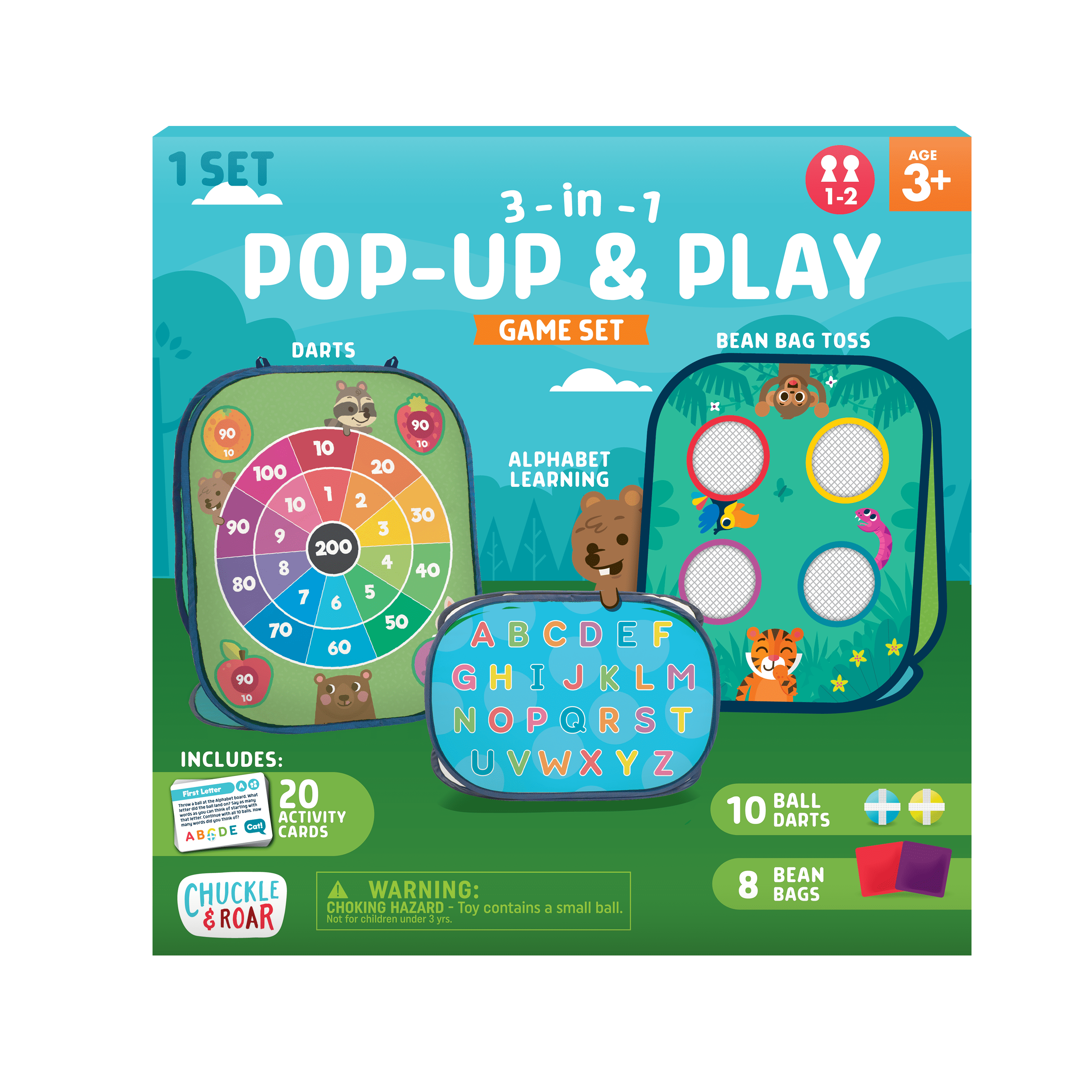 Chuckle & Roar 3-in-1 Pop Up and Play Game Set by Buffalo Games