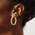 thumbnail image 3 of 14K Yellow & Rhodium Polished And Diamond-Cut Circle Hoop Earrings (Width 29) (Length 29) - Jbsp, 3 of 5