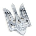 thumbnail image 1 of Trident Tryzub Ukrainian Ukraine Car Chrome Emblem Decal Sticker X-Large 3.5", 1 of 1