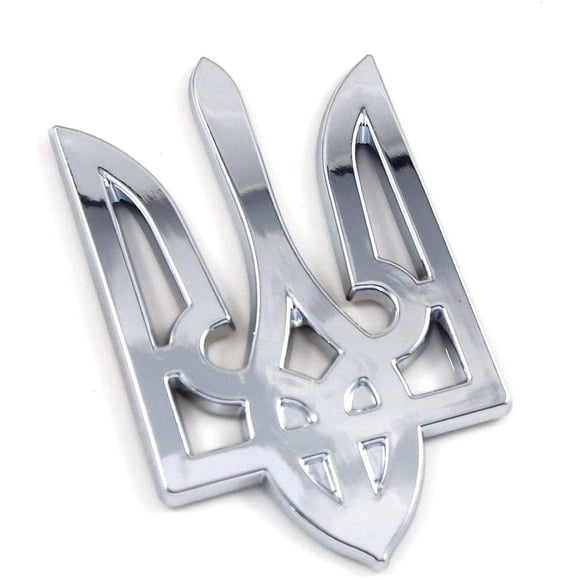 Trident Tryzub Ukrainian Ukraine Car Chrome Emblem Decal Sticker X-Large 3.5"