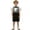 Black*, variant on OSOLU Children Boys Outfits Short Sleeve Striped Shirts with Suspenders Summer Formal Wear Performance Comfortable Breathable Vacation Beach Clothing Sets