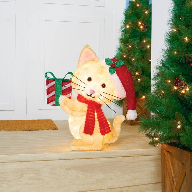Holiday Time LightUp Plush Cat, 22"
