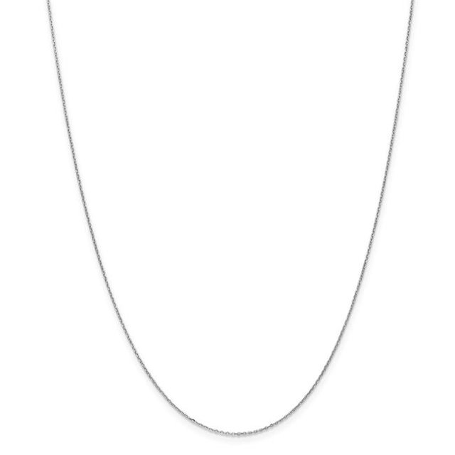 0.8 mm x 16 in. 14K White Gold Diamond-Cut Cable Chain