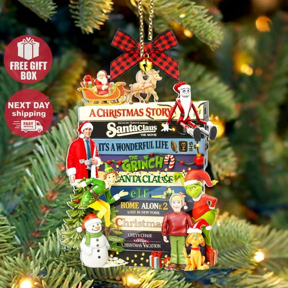 90s Movie Christmas Ornament - Retro 2D Flat Acrylic Xmas Movies Fan Gift, Nostalgic Keepsake That Brings Family Joy and Holiday Magic