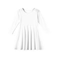 thumbnail image 5 of Abcomgle Cute Dresses for Girls 10-12 Casual A-Line Long Sleeve Girls T-Shirt Dresses Solid Girls Skater Dress Holiday Crew Neck Swing Dresses for 4-14t Kids 5-6 Years,White, 5 of 5