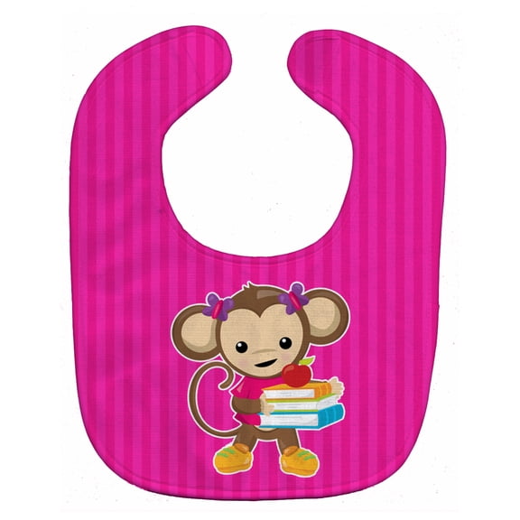 Monkey and School books Baby Bib