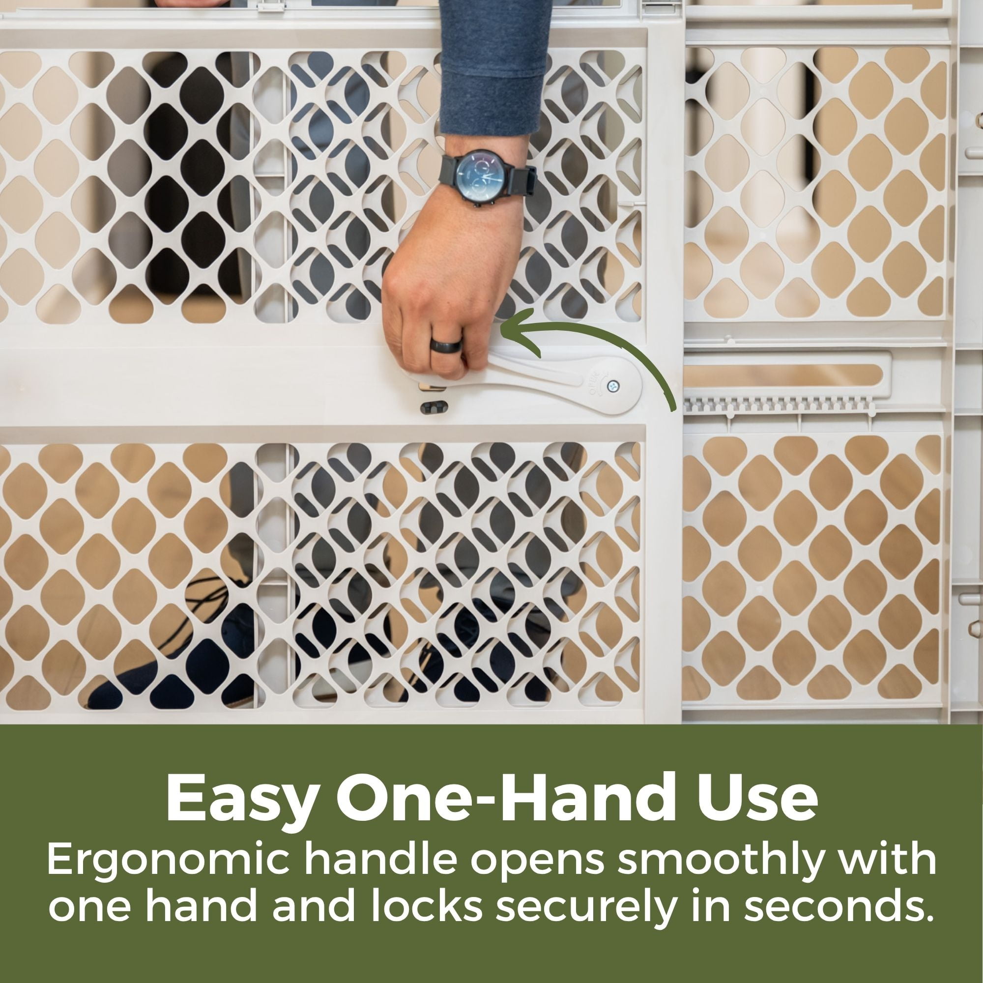 Toddleroo by North States Renew 100% Recycled Plastic Gate for Babies and Toddlers, Sandstone