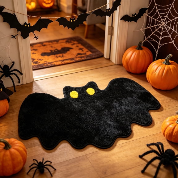 sruoe Halloween Door Mat Non-Slip Durable Halloween Decorations, Happy Halloween Door Mat for Front Porch, Indoor Outdoor Patio Entryway, Easy Clean Machine Washable Absorbent