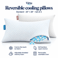thumbnail image 3 of Virtu Cooling Memory Foam Standard Pillows for Bed 2 Pack, Temperature Regulating, Adjustable Shredded Gel-Infused Reversible, 20" x 28", 3 of 11