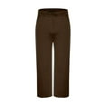thumbnail image 6 of Dresfit Cotton Sweatpants Mens Open Bottom Elastic Waist Wide Leg Joggers Drawstring Solid Color Loose Fit Pants Straight Pull on Yoga Sweat Pants Coffee S, 6 of 7